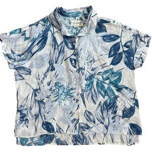 C&C California Linen Relaxed Fit Hawaiian Button Down Shirt Blue Size Large